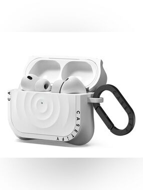 Casetify White AirPod 3 Pro Protective Case with Black Carabiner